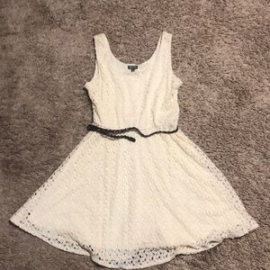 Girls cream lace dress